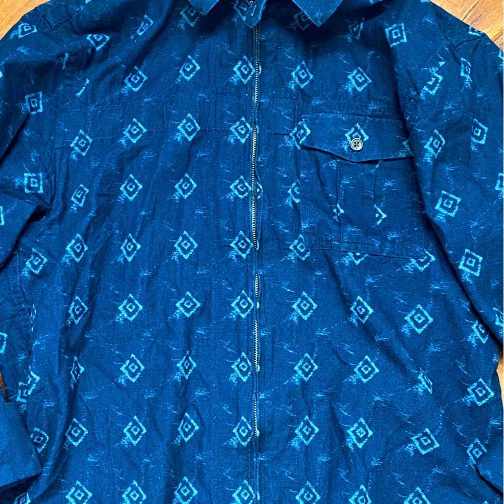 Men’s Zip Up Dress Shirt - Pretty Green - Medium - Barely Worn